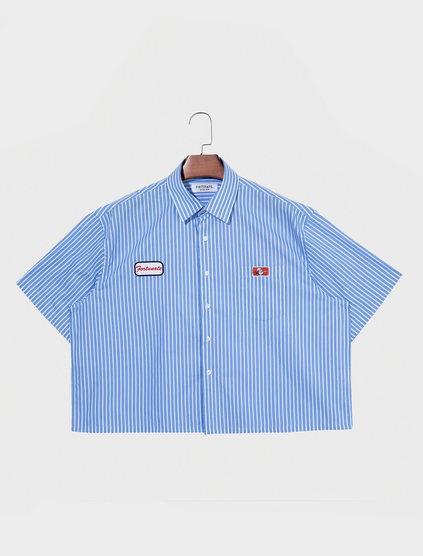 Pinstripe Mechanic Cropped Button Up