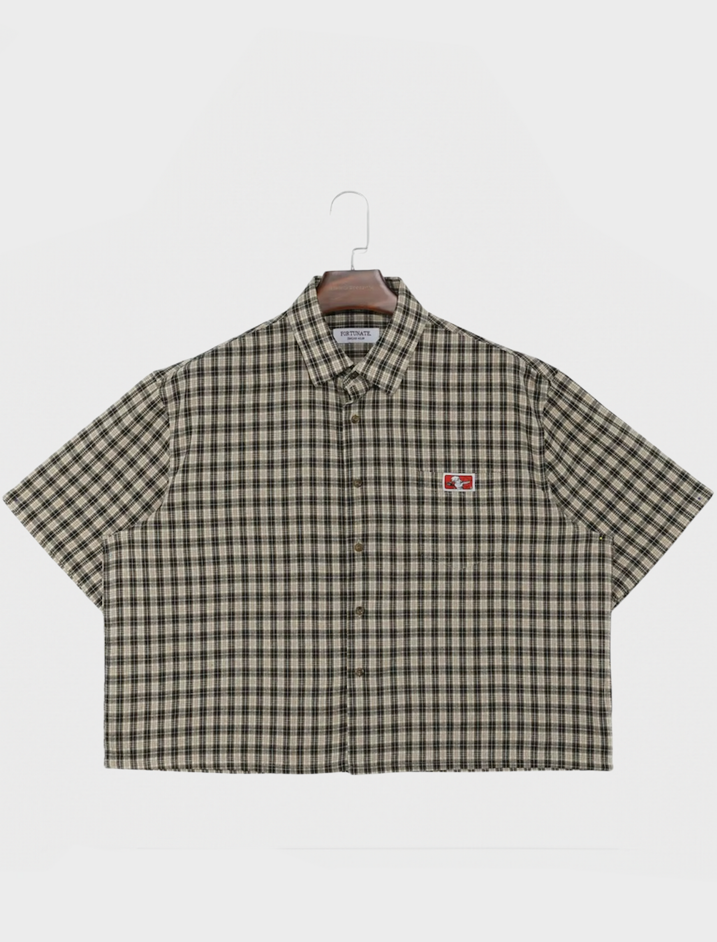 Brown Plaid Cropped Button Up