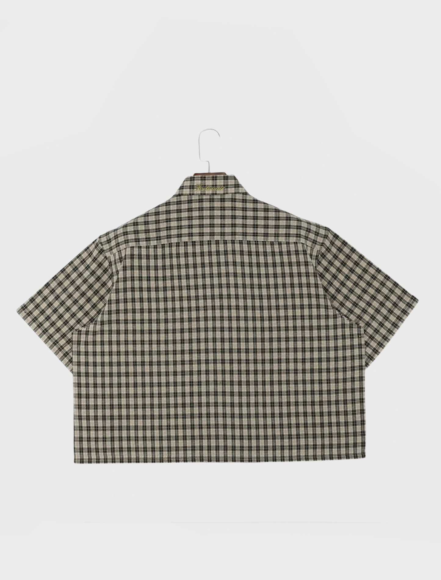 Brown Plaid Cropped Button Up