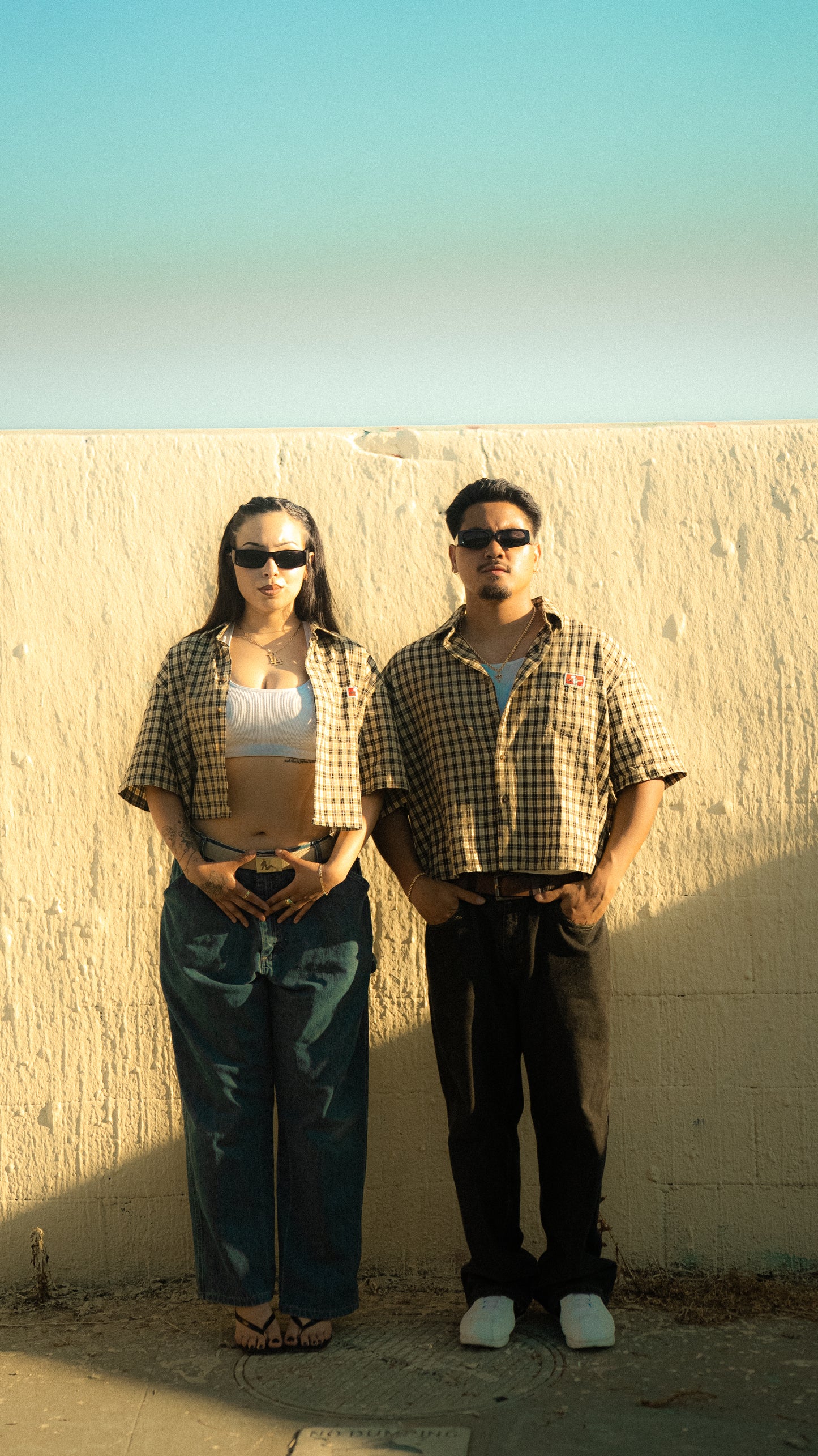 Brown Plaid Cropped Button Up