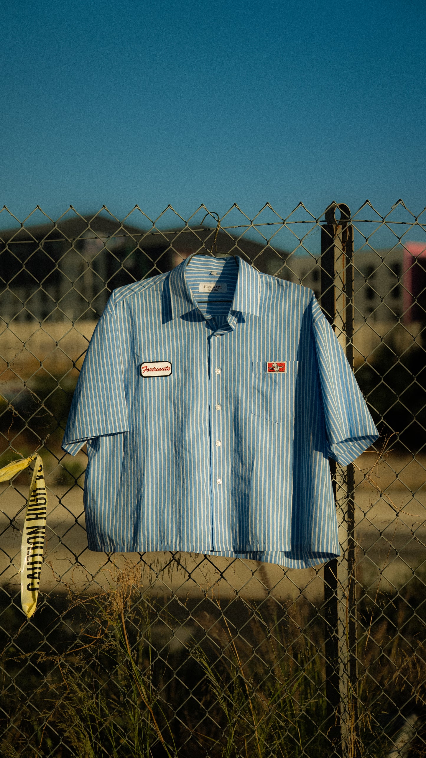 Pinstripe Mechanic Cropped Button Up