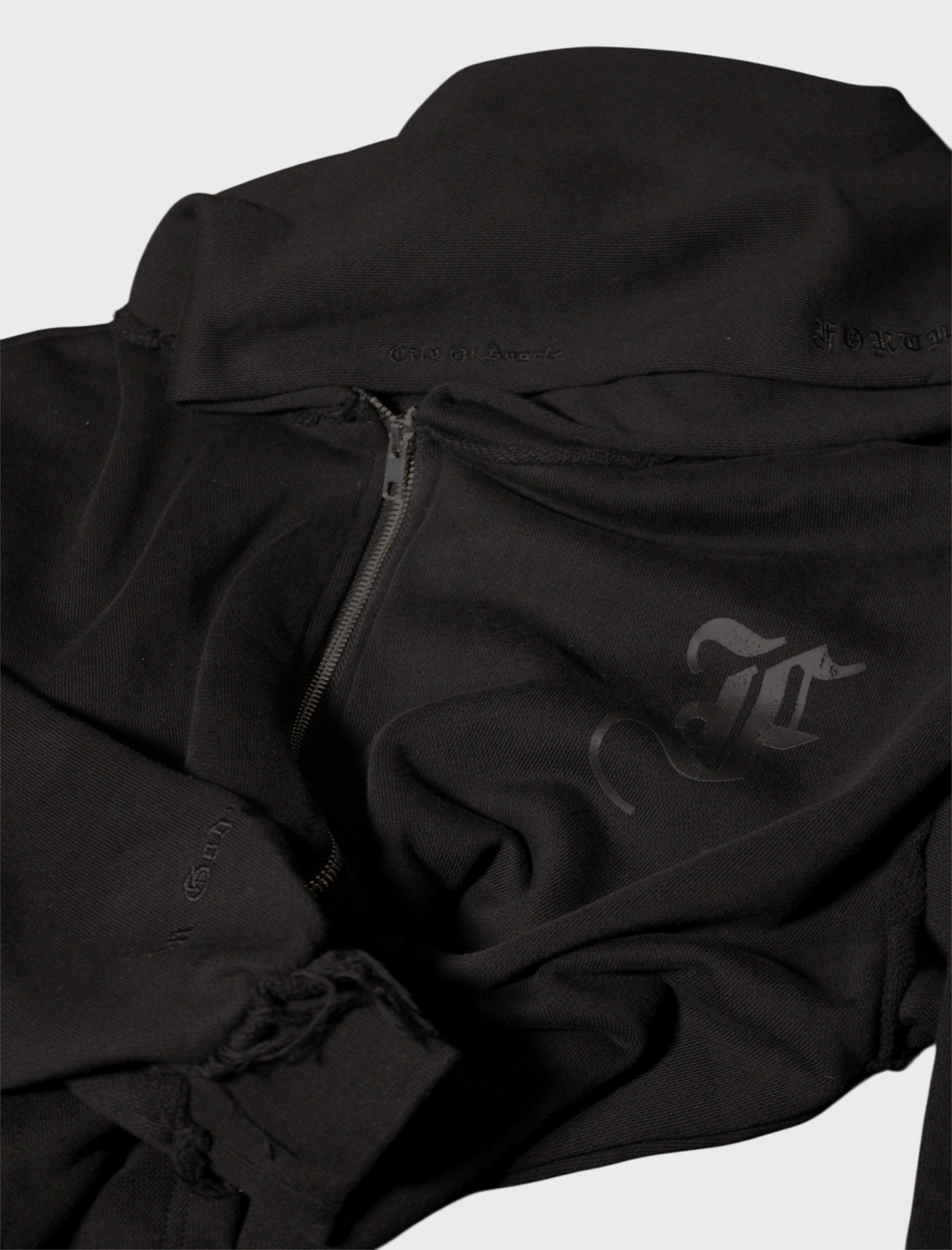 Black Script Zip Up