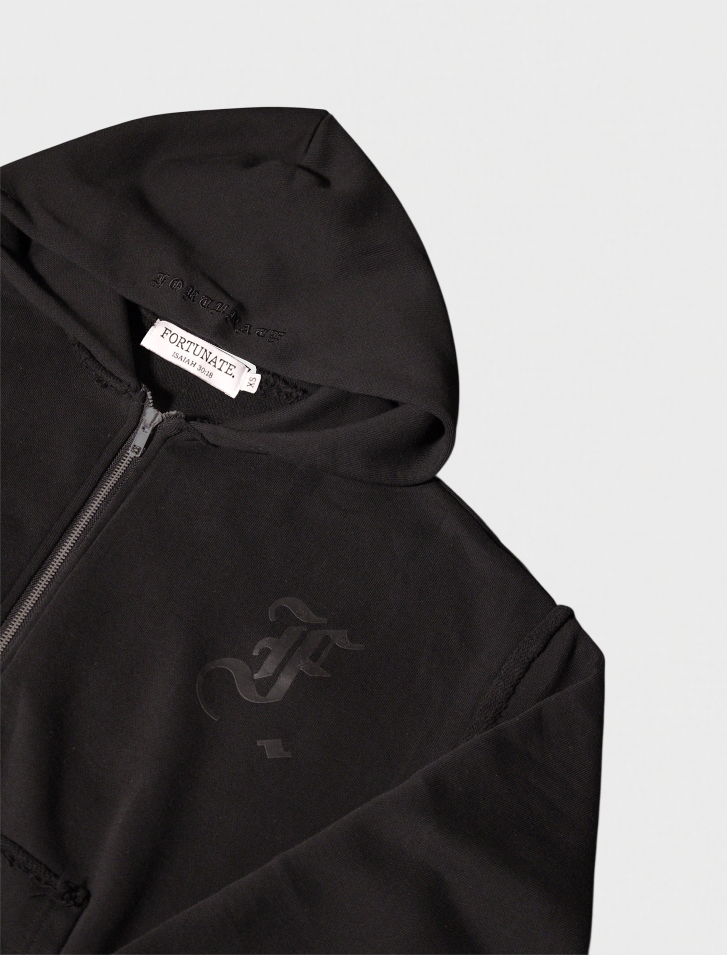 Black Script Zip Up