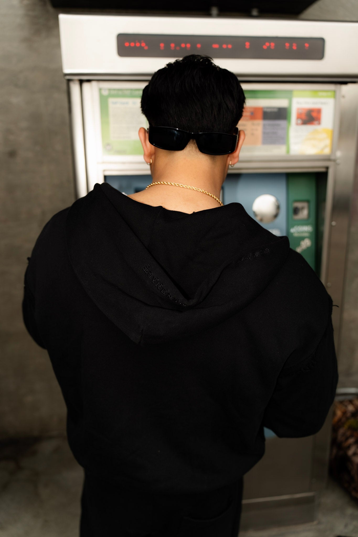 Black Script Zip Up