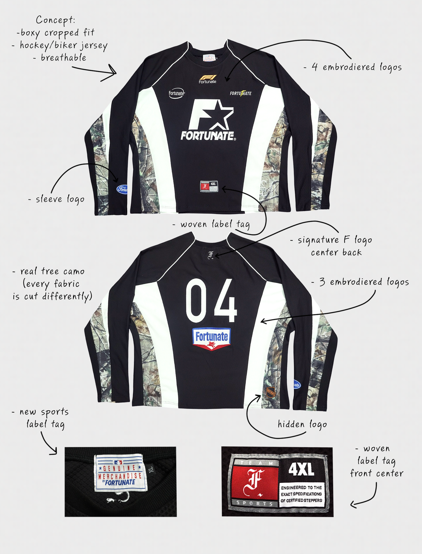 Real Tree Hockey Jersey Black