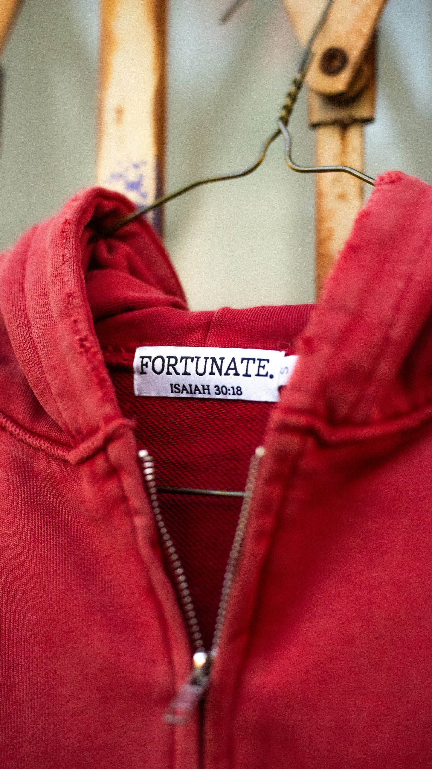 Red Savior Washed Zip Up