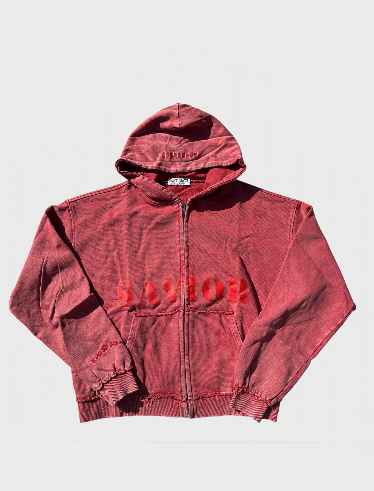 Red Savior Washed Zip Up